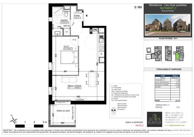Appartement F2 à vendre - 2 pièces - 48.74 m2 - AMIENS - 80 - PICARDIE - Century 21 Nes'Immo